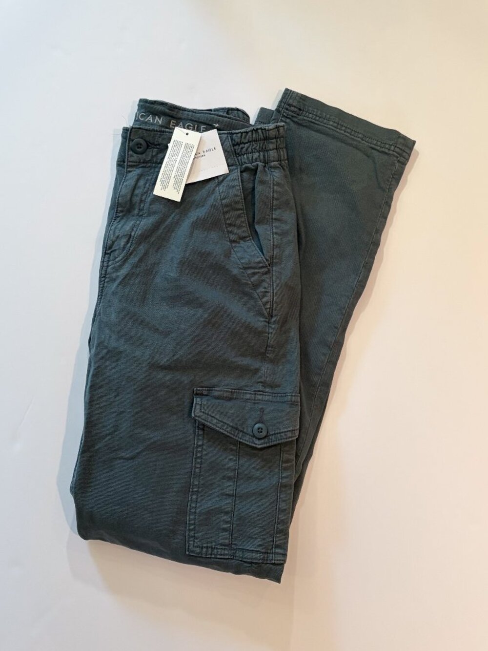 NWT American Eagle Stretch Cargo Pants Size 0 Blue Gray Utility